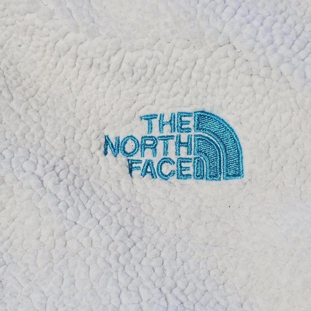 The North Face Girls Reversible Fleece Hooded Jacket Girls Large 14/16 Turquoise